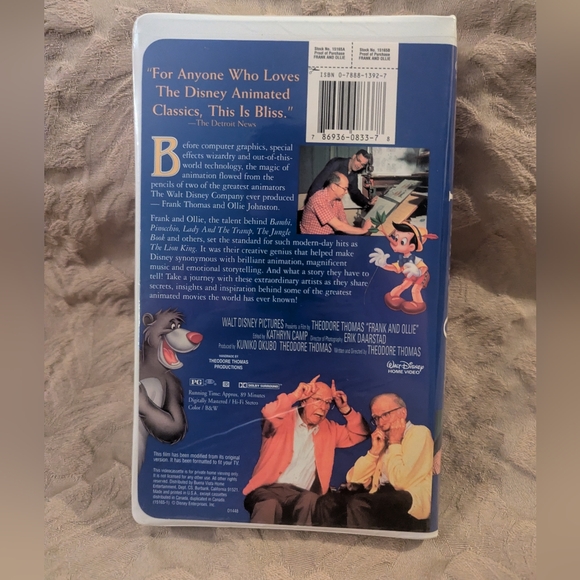 Disney's Frank and Ollie VHS 2 For $14 - Picture 2 of 7
